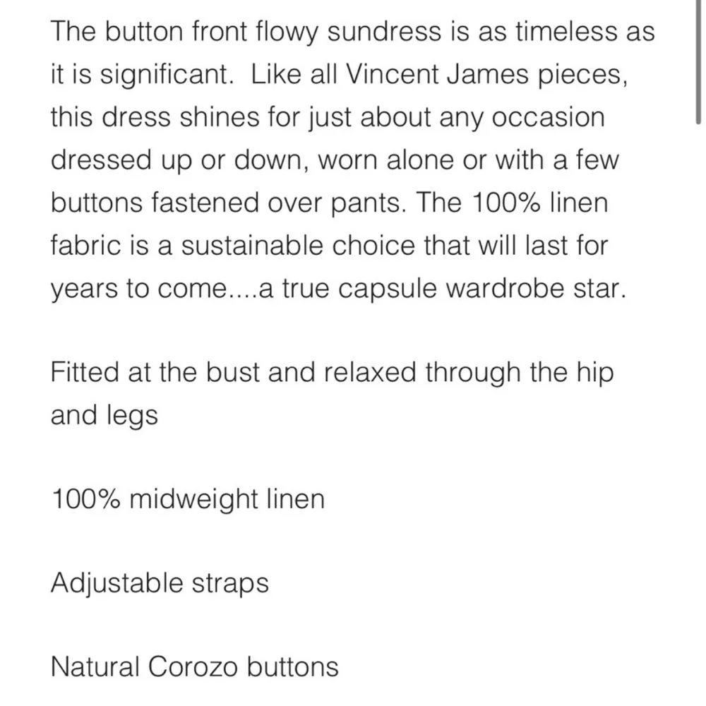 NWT Vincent James Button Front Sundress - Picture 6 of 8